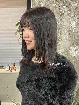 レイヤーカット×バーガンディー