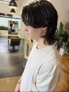 メンズヘア/センターパート/刈り上げなし