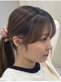 ブラウンベージュ/ブラウンカラー/顔まわりカット/平塚