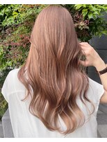 大人ハイトーンカラー×シアーピンク×こなれヘア
