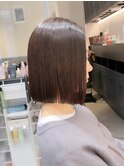 【高嶋優】アッシュブラック/髪質改善/縮毛矯正/ぱつっとボブ
