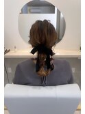 結婚式お呼ばれヘア　編みおろし