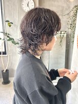 ウルフパーマ　ショートウルフ　黒髪