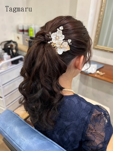 結婚式☆華やかポニーテール☆