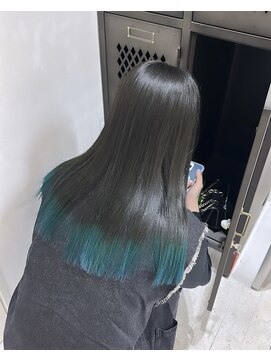 ヲタク(wotaku.) 裾カラーデザインカラー暗髪カラーブリーチカラー切りっぱなし