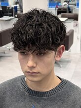 オーシャントーキョーセンダイ(OCEAN TOKYO SENDAI) 刈り上げ波巻きスパイラルパーマショートツーブロックマッシュ
