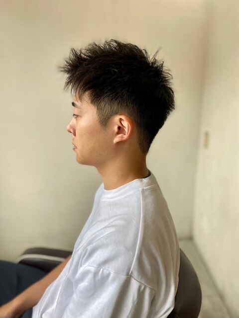 MEN'S HAIRマッシュパーマアッシュブラック