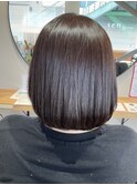 丸みボブ×透明感ブラウンカラー