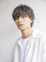 フェザーパーマブルーブラックサーフカールスパイキーショート