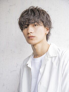 シティ(CITY) フェザーパーマブルーブラックサーフカールスパイキーショート