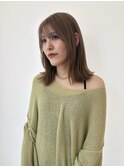 ベージュカラー/レディーススタイル/ミディアムスタイル