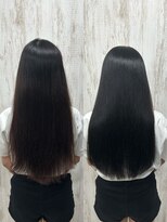 ワイト(&y～waito～)&nbsp;髪質改善カラーで整える艶ロング｜施術前後