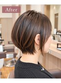 大人の丸みショートボブ×すっきり襟足
