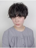 シアーグレージュ柔らかマッシュ　＃黒髪＃丸みショート