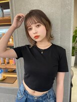 ロンド レア 天神大名店(Lond Le’a) デザインカラー/レイヤーカット/ウェットヘア/オリーブベージュ