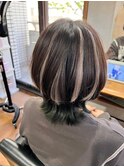20代30代40代外ハネショートハイライト毛先パーマ立体感小顔
