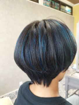 ハナヘアー(HaNa hair) 水色×ブルーハイライト☆