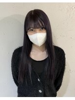 アルカナ 明治神宮前原宿(ARCANA)&nbsp;黒髪グレーベージュレイヤーロング前髪パーマ アッシュブラック