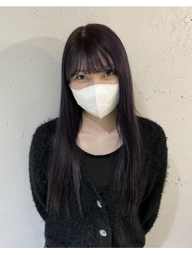 アルカナ 明治神宮前原宿(ARCANA) 黒髪グレーベージュレイヤーロング前髪パーマ アッシュブラック