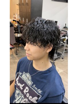 ネクストメンズ 表参道(NEXT men's) ウルフ/アッシュブラック/カルマパーマ/ベリーショート/ウルフ