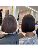 シンズ 銀座(sins)&nbsp;sins酸性ストレートで丸みのあるボブスタイル[30代40代50代60代]