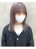 ラベンダーベージュ/ラベンダーカラー/切りっぱなしカット