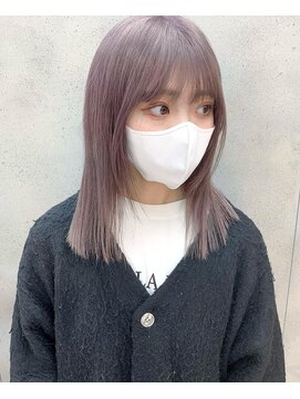 レア 渋谷(Le'a) ラベンダーベージュ/ラベンダーカラー/切りっぱなしカット