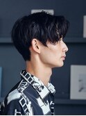 無造作センターパート/ナチュラルツーブロック
