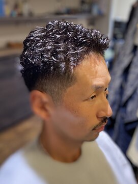 エクファフォーメン(EX-FA FOR MEN) ベリーショート/ダークアッシュ/ニュアンスパーマ/韓国マッシュ