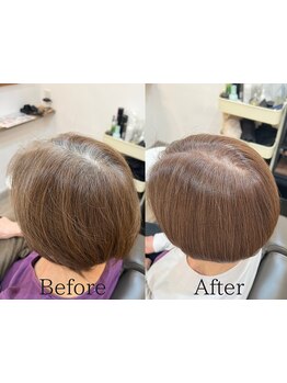 【伸びても白髪が目立ちにくい白髪染め】髪の状態を診断し、色もち良く、染める頻度が減り髪と頭皮の負担減