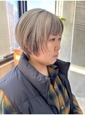 アンブレラカラー、ローライト、ブリーチカラー、丸みショート