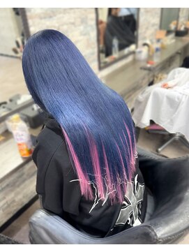 オズ 梅田店(OZ) ストッキングちゃん風♪ネイビーブルー×ラベンダーピンク