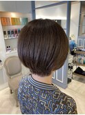 柔らか丸みショートブラウン秋カラー赤羽美容室
