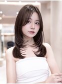 韓国レイヤー顔周りカット透明感カラー髪質改善艶髪シースルー