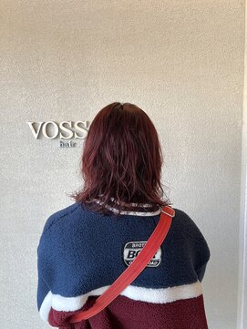 ブリーチ無しチェリーレッドカラー