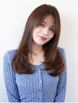 ニューヨークニューヨーク なんば道頓堀店(NYNY)&nbsp;2WAYバング韓国風ロングレイヤー×チョコレートブラウン