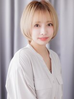 カバーヘア ブリス 志木南口駅前店(COVER HAIR bliss)&nbsp;透明感ハイトーンカラー金髪ブロンドマッシュボブY志木20代30代