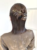 個性派ハーフアップ