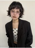 パーマボブ黒髪
