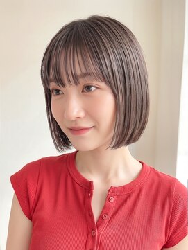 カバーヘア ブリス 川口(COVER HAIR bliss) 夏カラーブリーチなし/切りっぱなしボブ/艶髪ミニボブp川口