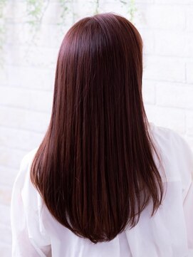 エルデ ナインズ ヘアー スタンド 川口店(elde 9's HAIR STAND) ピンクベージュorインナーグレージュの薄めバング大人ヘア