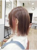 インナーピンク×切りっぱなしボブ☆