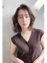 ジーナ 船橋(Zina)&nbsp;小顔セミウェットウェーブピンクベージュハイライトカラー