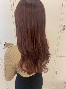 モルニ(MORNI) レッドブラウン_マロンベージュ Aラインボブ かきあげ