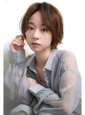 大人可愛い20代30代40代前髪なし暗髪ひし型ショート