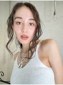 レイヤーロングワンカール姫カットシアーカラーセミディ