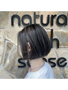 ナチュラルハイセンス 本店(natural high sense) ワンレングスボブ×ハイライト 似合わせカット/町屋駅