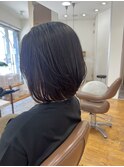 簡単まとまる★大人綺麗めひし形ボブ/ダークブラウン/千葉美容室