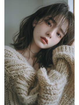 ラナ 新宿(lana) こなれミディアム/シースルーバング/顔まわり【lana hair 新宿】