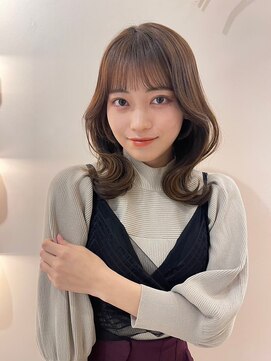 くびれミディ/ナチュラルブラウン/艶髪